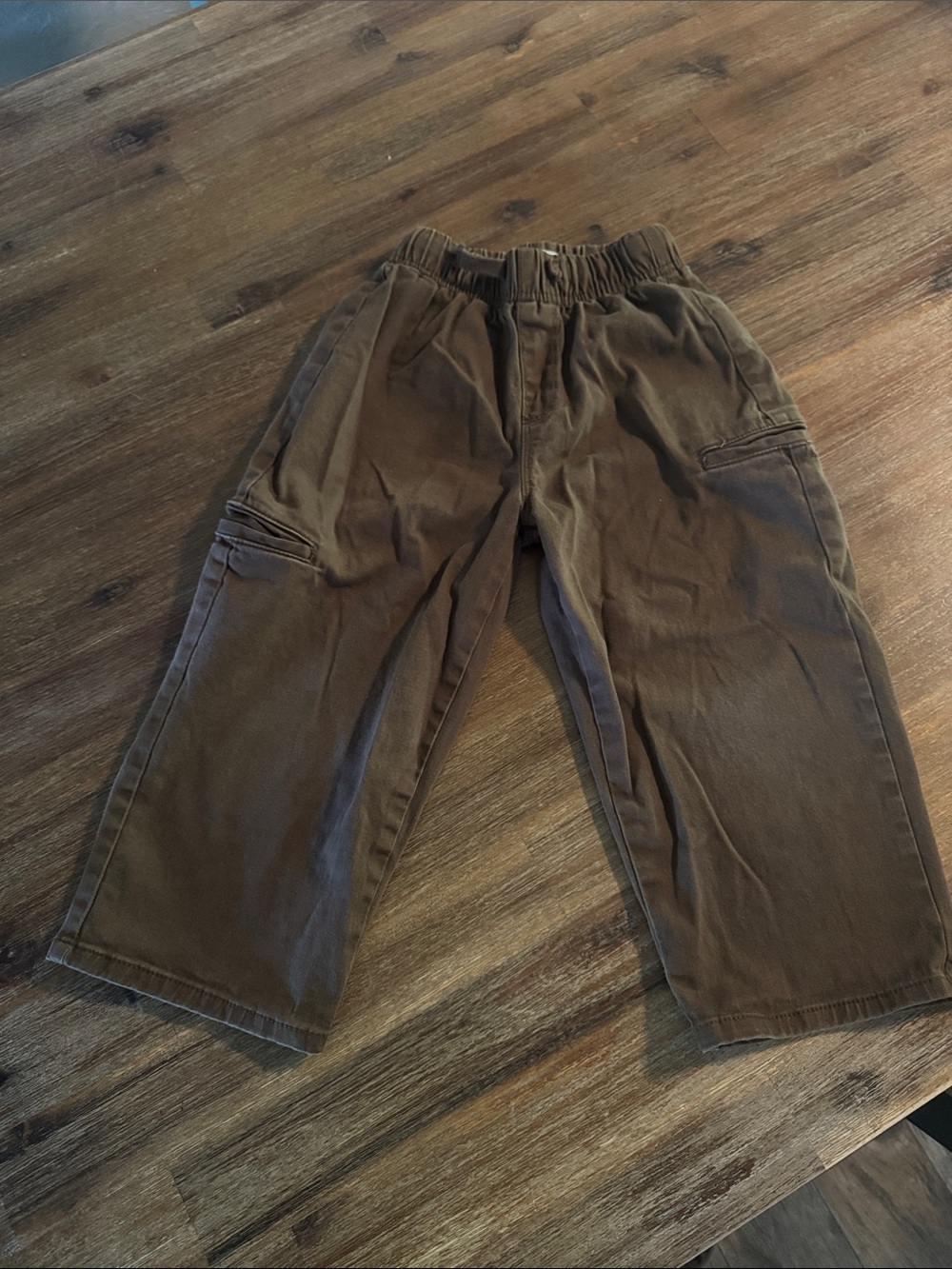 Zara Boys Kids Elastic-Waist Cargo Pants in Brown